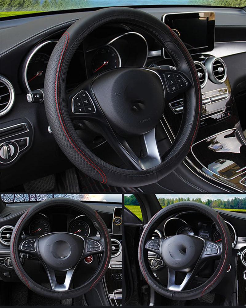 Sweatproof Leather Steering Wheel Cover