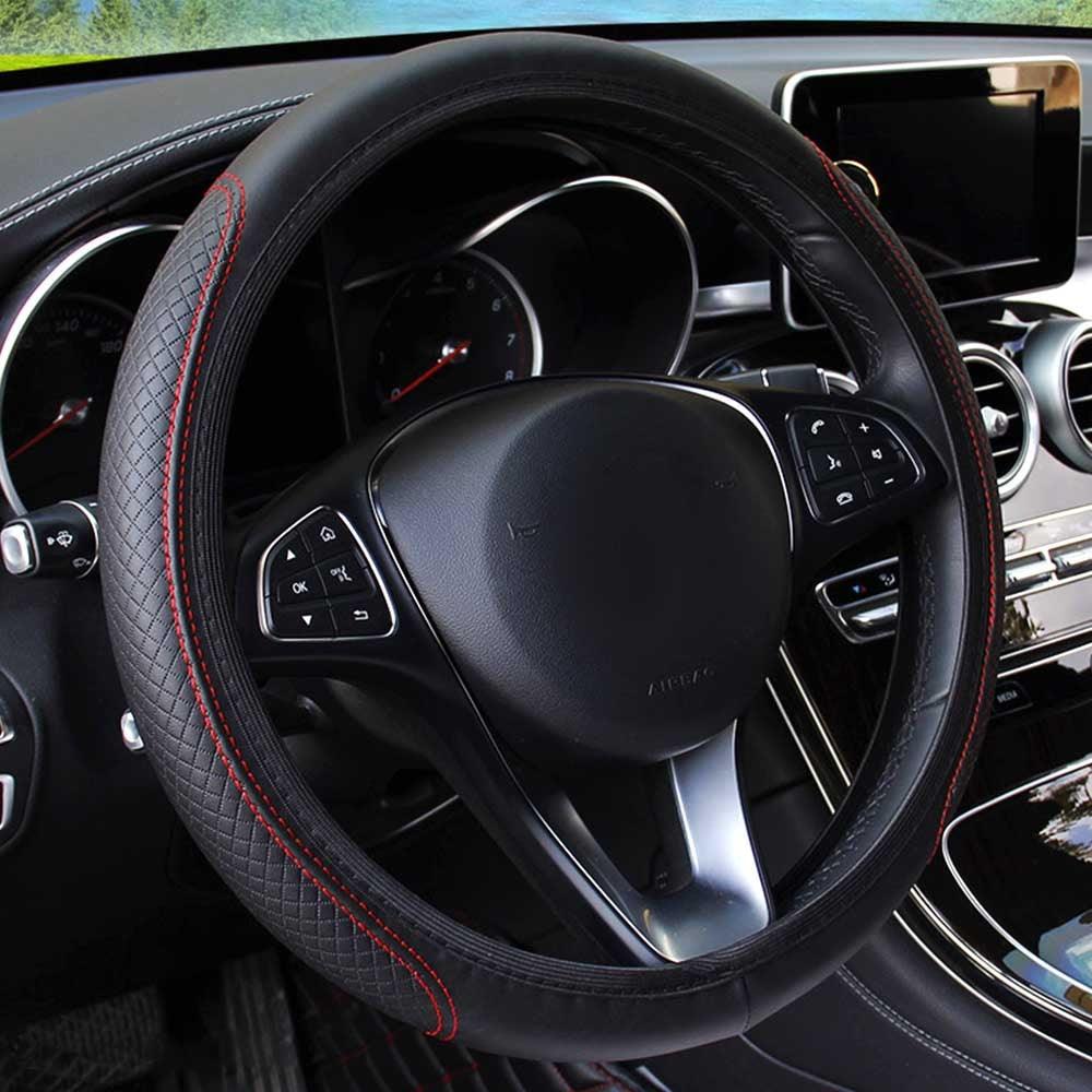 Sweatproof Leather Steering Wheel Cover