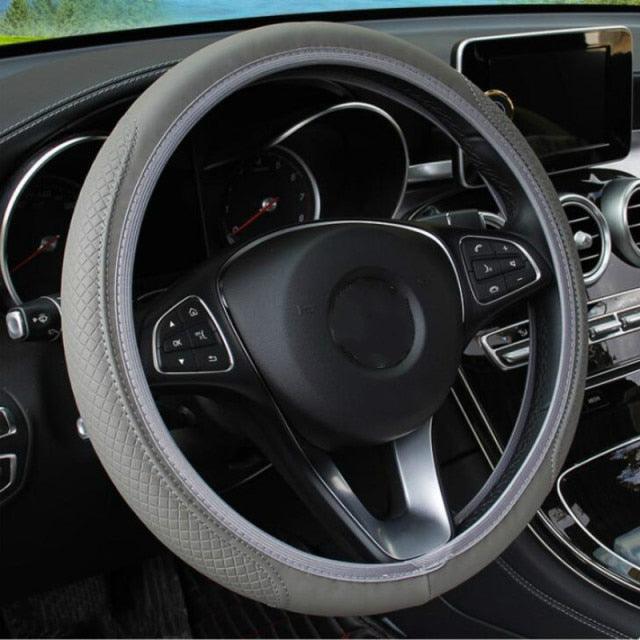 Sweatproof Leather Steering Wheel Cover