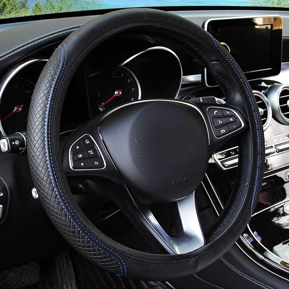 Sweatproof Leather Steering Wheel Cover