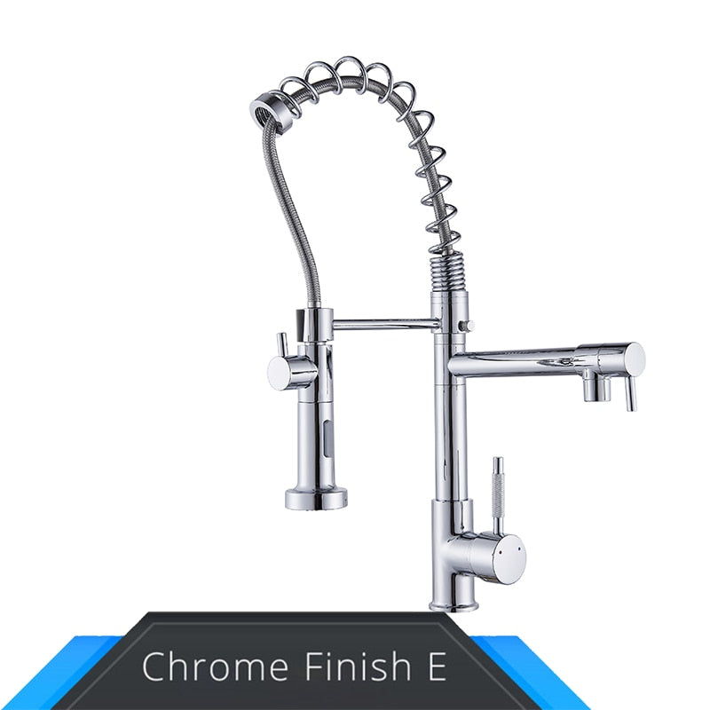 Nickel Finished Spring Kitchen Faucet