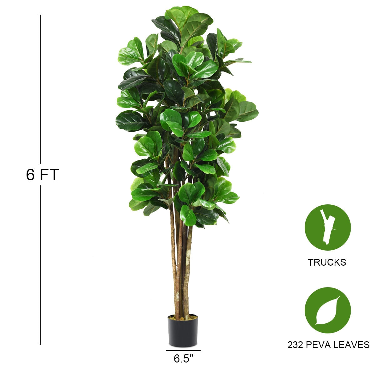 6 Feet Artificial Fiddle Leaf Fig Tree