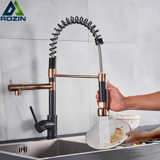 Nickel Finished Spring Kitchen Faucet